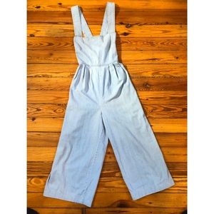 Free People Light Blue Cotton Jumpsuit (Pockets!)